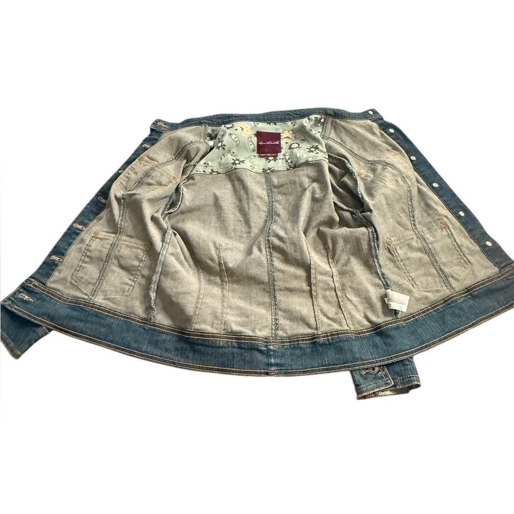 Gloria Vanderbilt Jean Jacket, Denim, Blue, Pockets, Button Down~Medium Petite - Picture 6 of 13